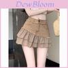 Denim Skirt For Women Summer Cotton Blend Spliced Ruffle Hem Casual Wear