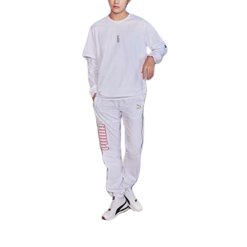 PUMA T Shirts Men's White Crew Neck Moderate Straight Fit 927102-02