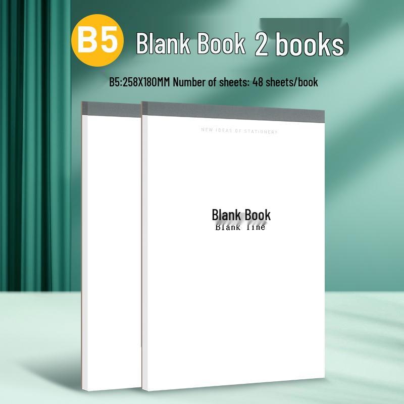2025 Student Tear-Off Pad: B5 Blank Notebook & A4 Horizontal Line Memo Pad