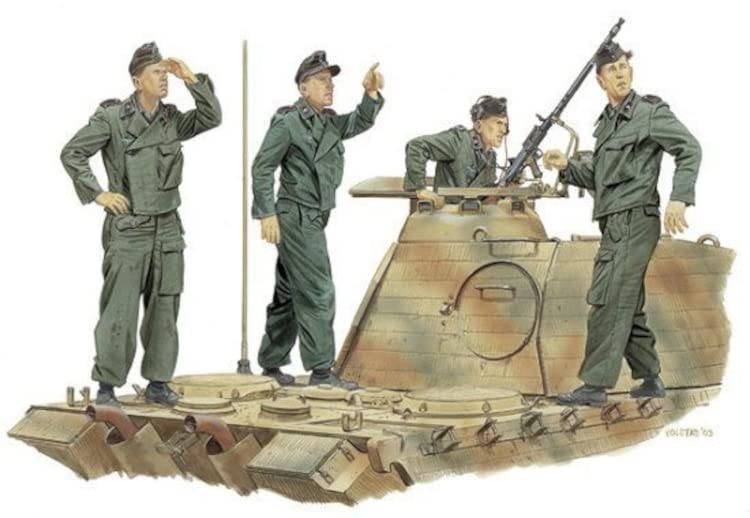 Platz Dragon WWII German Tank Crew On France 1944 Plastic Model DR6191 1/35 Anti-Aircraft Guard!!