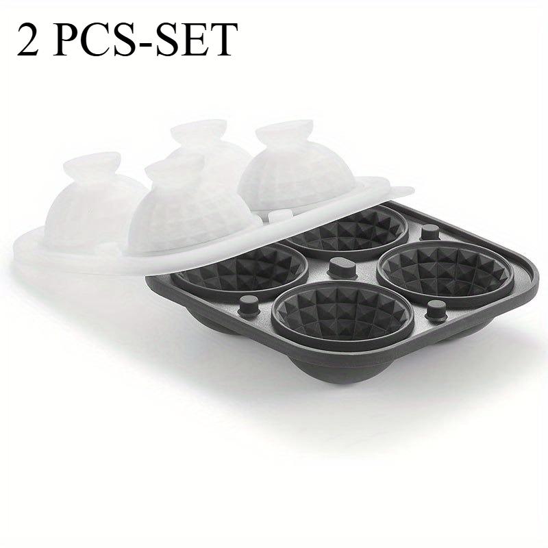 

Large Silicone Whiskey Ice Mold, 3D Sphere Crystal Ball Tray with Funnel for Bourbon Brandy, Bar Gift