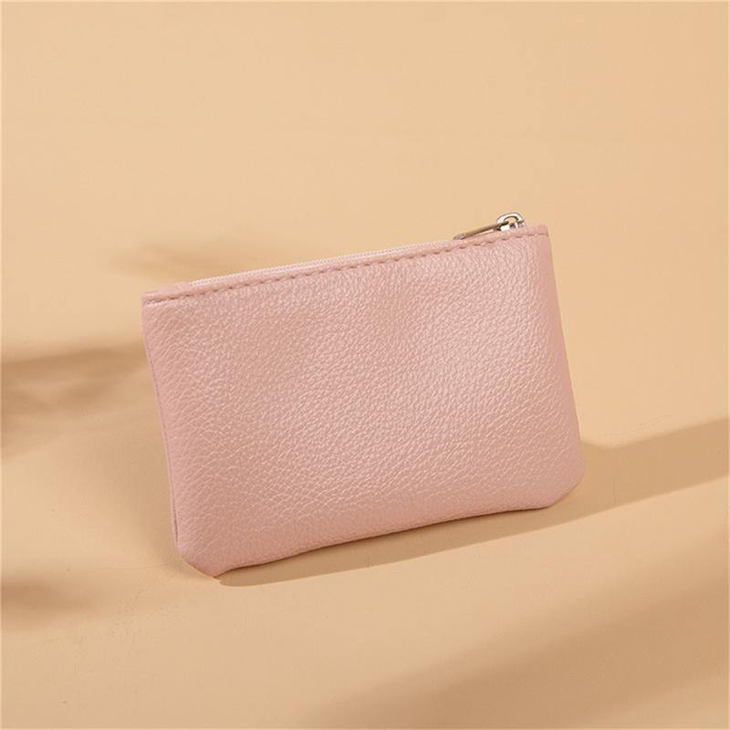 Litchi Pattern Coin Purse Women Pu Leather Zipper Wallet Card Holder Storage Bag