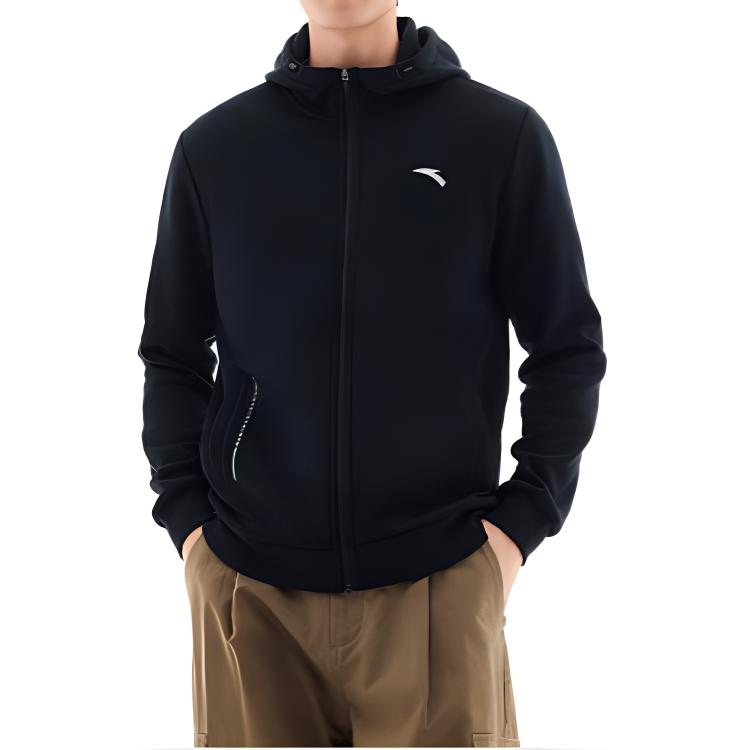 

Anta Comfortable Casual Simple Zip-Up Hoodie Men Hoodies Black 952447710-4 3XL