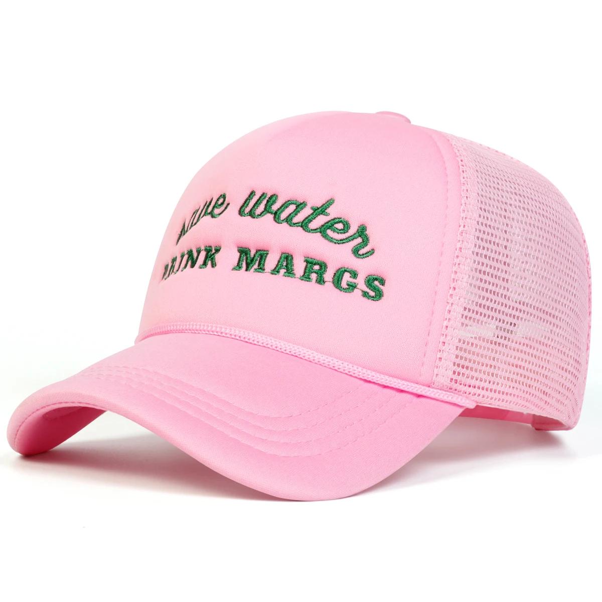 

Unisex DRINK MARGS Letter Embroidery Baseball Net Caps Spring Autumn Outdoor Adjustable Casual Hats Sunscreen Hat Sports Cap розовый