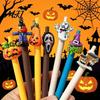 Creative Pumpkin Office Supplies Halloween Ballpoint Pen, Cute Ghost Skull Retractable Gel Ink Retro Color Matte Pens 0.5mm Fine Point Writing Pen for