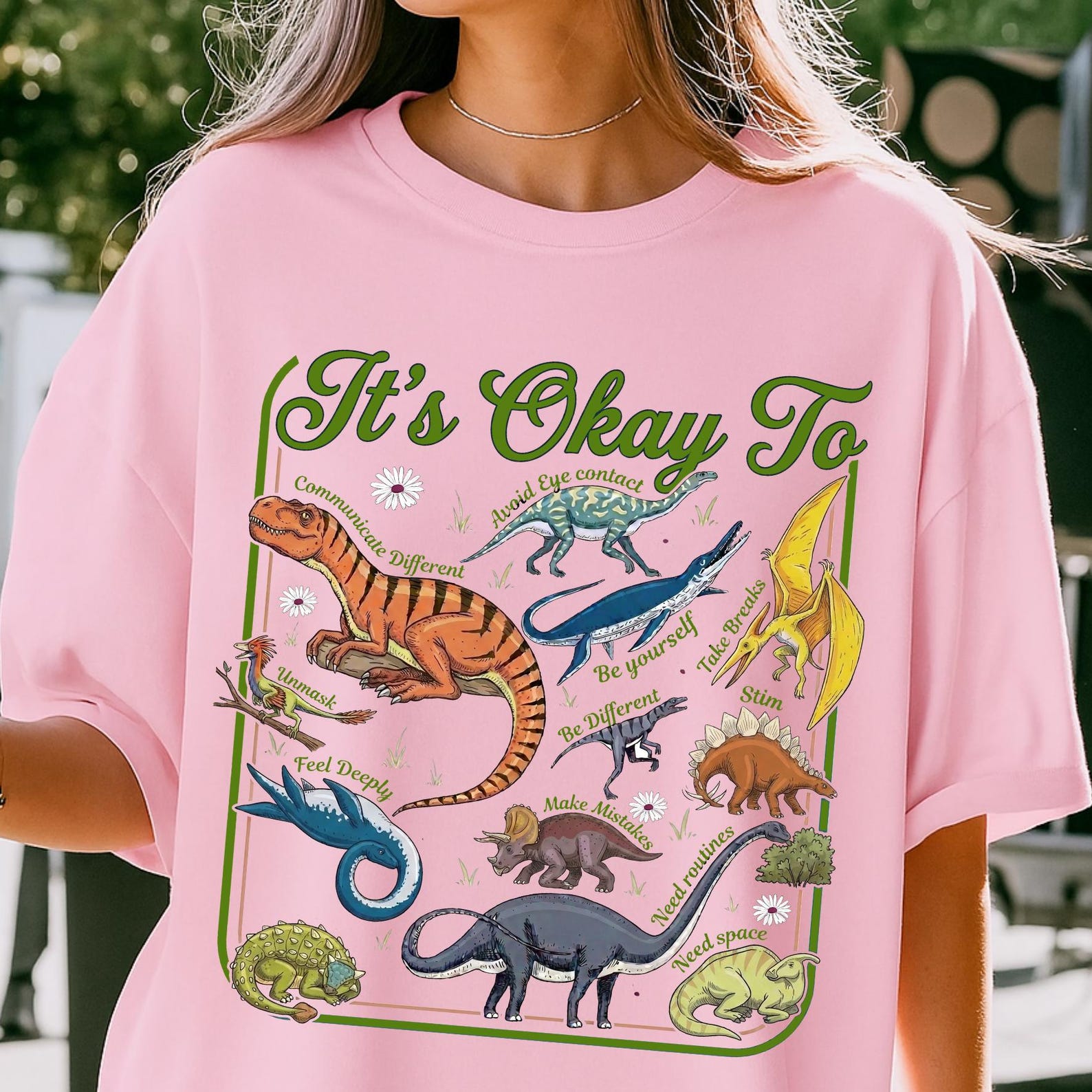 It s Ok To Be Different Autism Dinosaur Shirt, Autism Dinosaur Tee, Neurodiversity Awareness Shirt, Autism Mom Tee,Special Education Teacher M