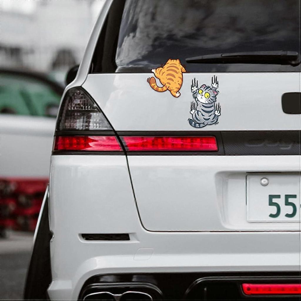 3 Pieces Cat Car Sticker, Car Stickers, Car Stickers, Kawaii Stickers, Humor Car Stickers, Scratch Pet Cat Car Stickers, Suitable for Cars, Trucks