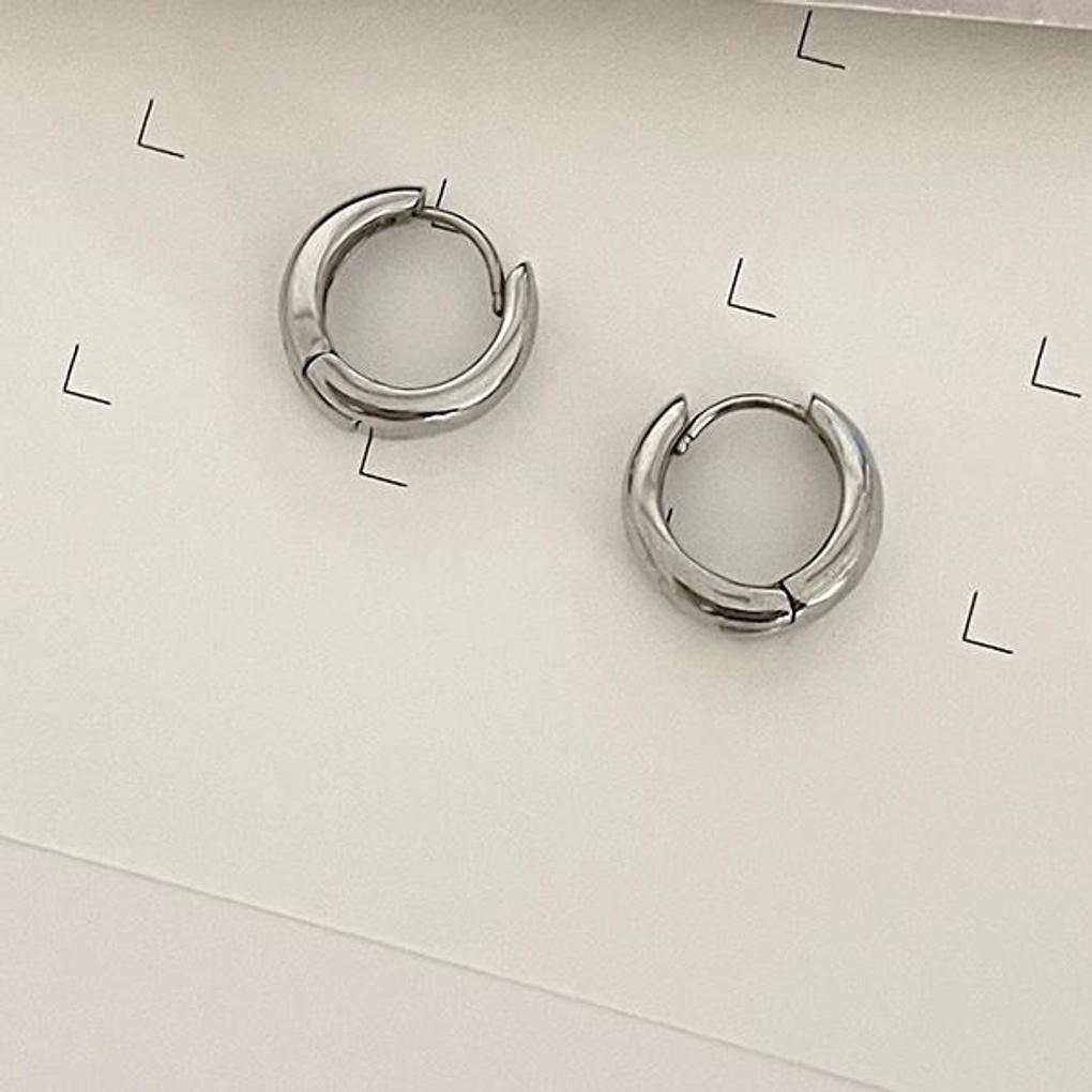 Women's Surgical Steel Simple Bold Hoop Earrings