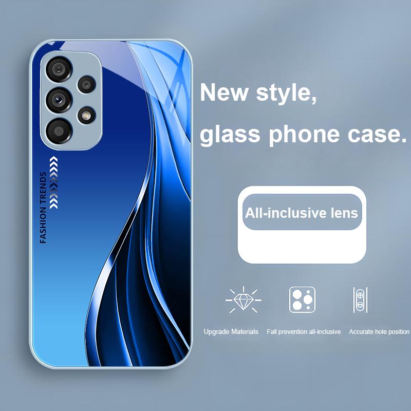 

Модные тренды Зеленый Для Samsung Galaxy S24 Plus S20 21 FE S23 Ultra S8 9 A70 72 73 50 51 52 53 Закаленное стекло Чехол для телефона Samsung S23 Plus