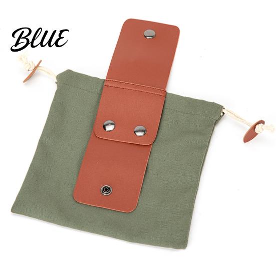 Hiking Accessories for Camping Waxed Canvas Foraging Bag Adjustable Belt Buckle Fastening Pouch Fruit Picking Bag Collapsible Drawstring Harvesting