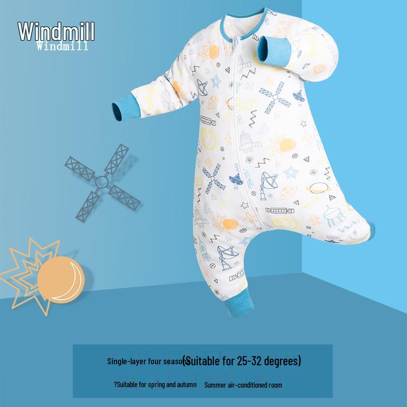 

IDBABY Бавовняний спальний мішок для немовлят з розділеними ніжками – Всесезонний дизайн проти здригання та проти перекидання для весни та осені. L (Recommended Height 90-105CM)