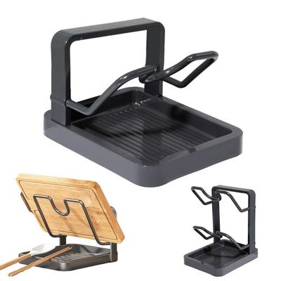 Pot Lid Organizer Double Layer Pot Lid Rack Draining Large Capacity Cutting Board Holder Non-slip Kitchen Storage Rack