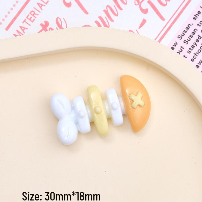 Colorful Cartoon Fish Bone Resin Hair Clips & DIY Croc Charms for Kids