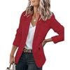 2024 Autumn Women's Long-Sleeve Solid Color Single-Breasted Suit Jacket with a Loose Fit and Suit Collar.