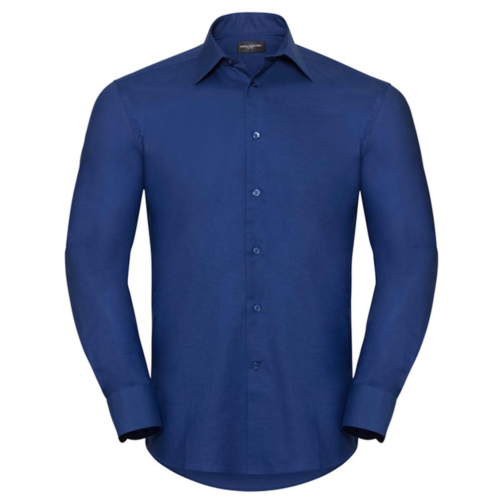 Russell Collection Mens Oxford Tailored Long-Sleeved Shirt