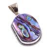 Natural Abalone Shell Gemstone 925 Solid Sterling Silver Gift Pendant 1.75" U9Q32