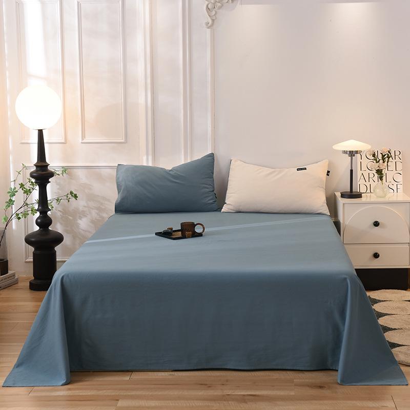 Class A 100% Xinjiang Cotton Brushed Pure Cotton Bed Sheet for Double XL Beds, All-Season, Household.
