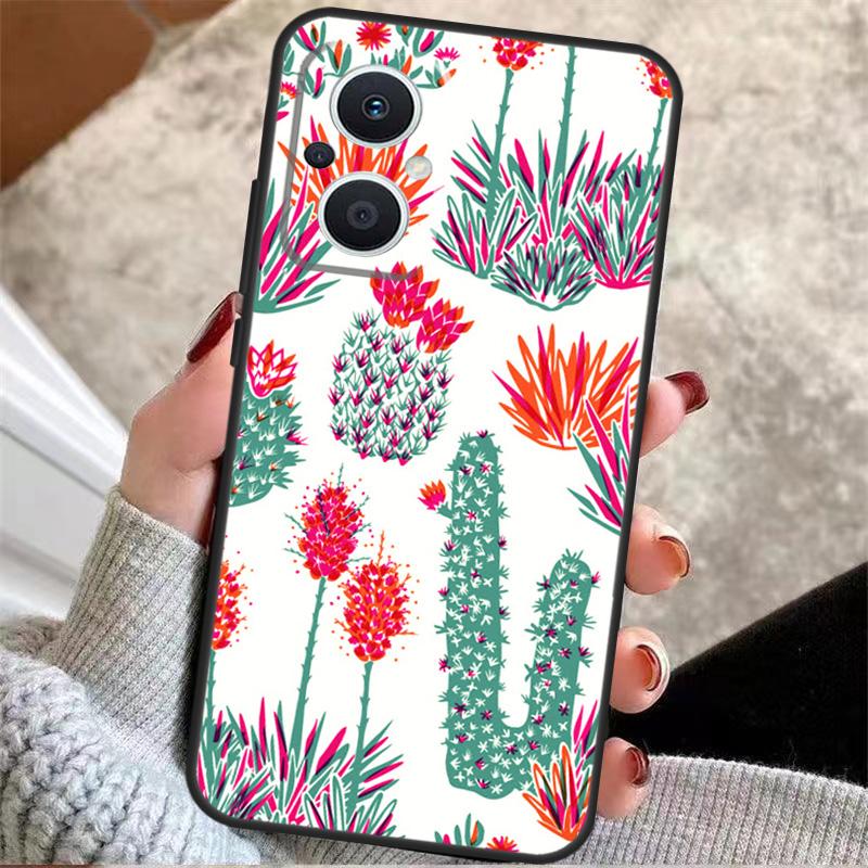 Cactus Pattern Phone Case For OPPO Reno 5Z 4Z 2Z 8T Reno 4 5 6 7 8 Lite OPPO Find X6 X5 Pro X2 X3 Neo Lite