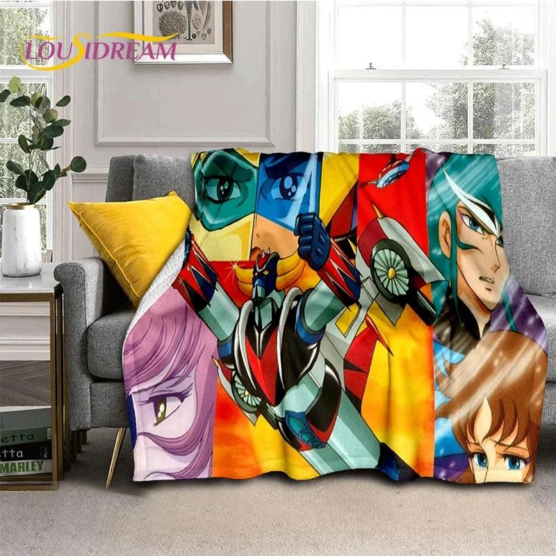 Cartoon UFO Robot Grendizer Anime Soft Flannel Blanket for Beds Bedroom Sofa Picnic,Throw Blanket for Cover Outdoor Leisure Gift