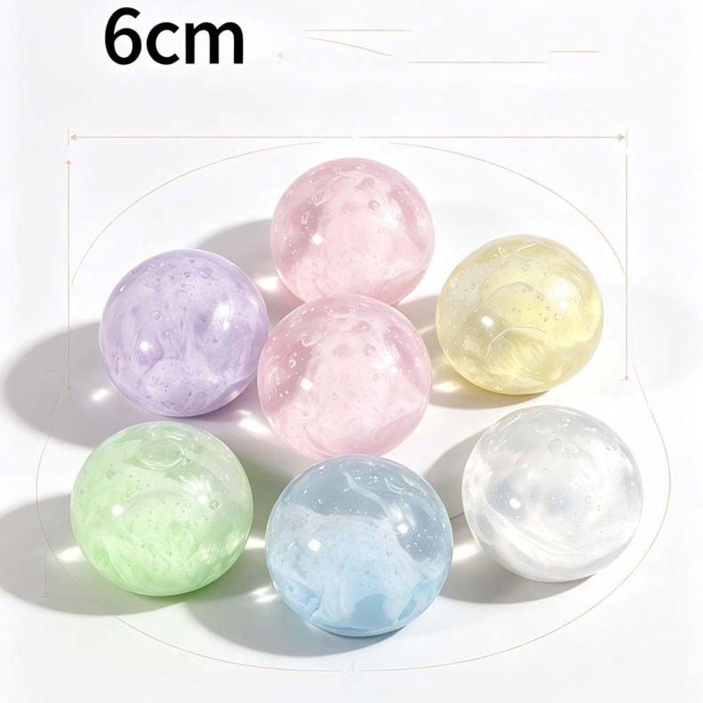 Transparent Crystal Ball Squeeze Toy Colorful Sensory Fidget Toy Slow Rising Ball Children Gifts