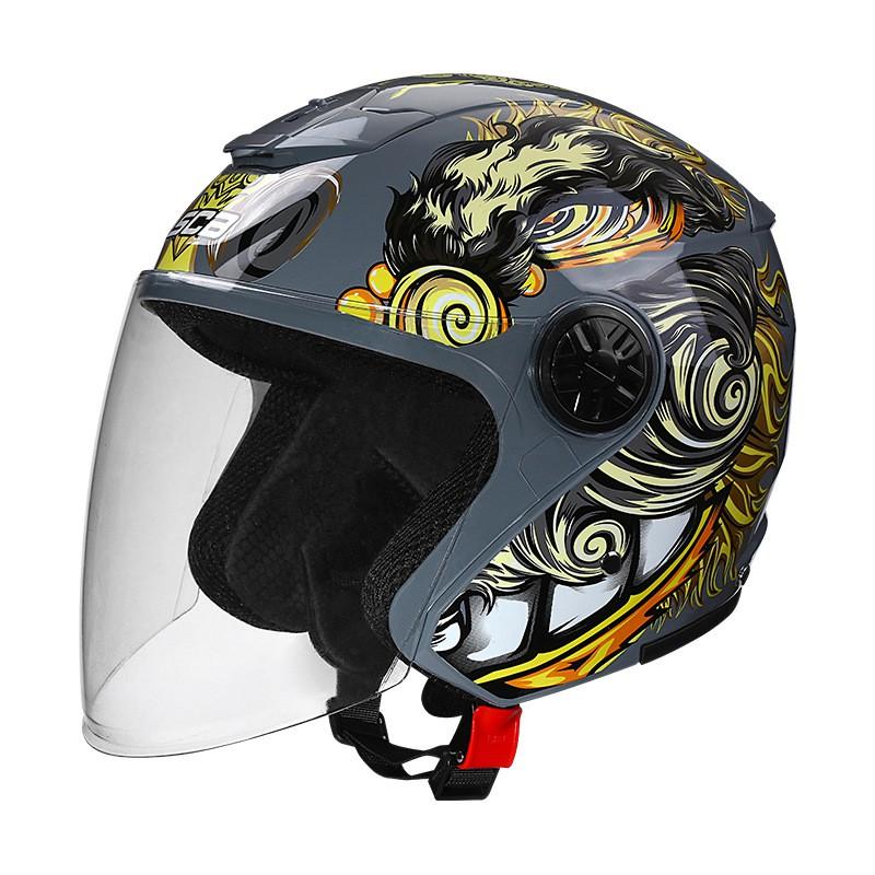 4 Season Motorcycle Half Helmet E-bike Men Women Clear Lens Universal Fit