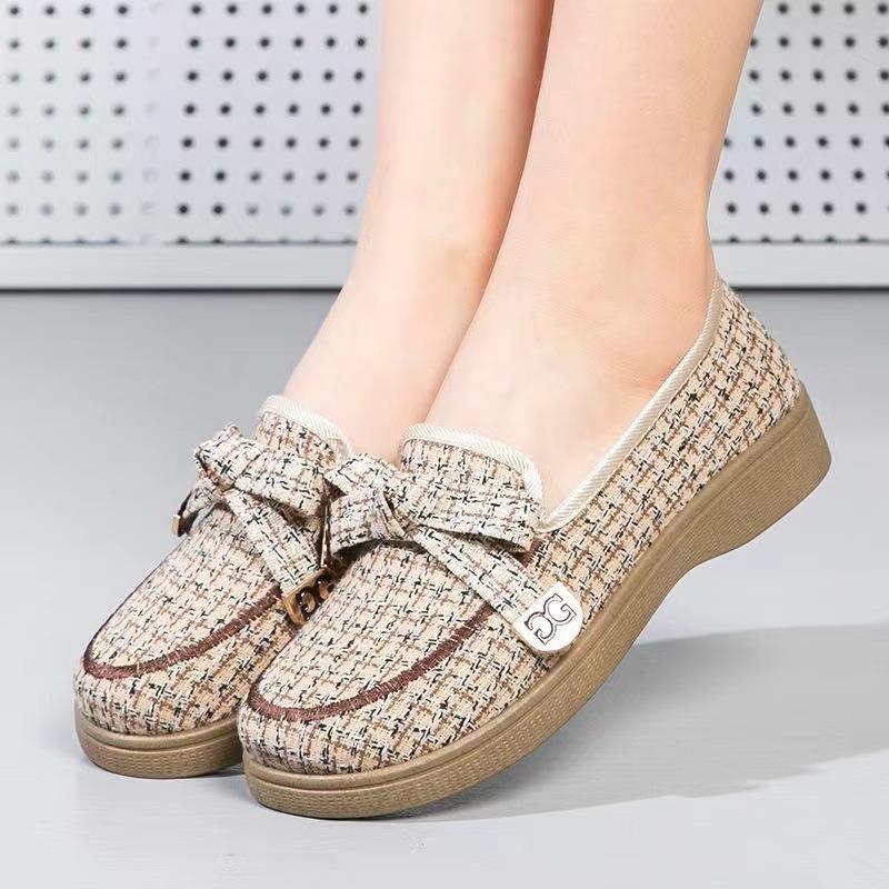 ****** New Outer Wear ******* Cloth Shoes Comfortable S**t Sole Bow Fashion Shoes Women's Shoes