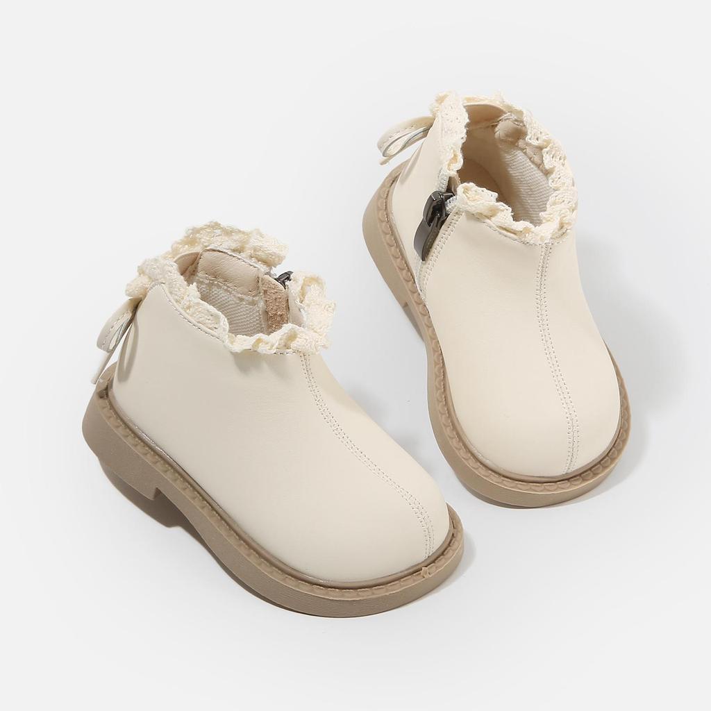 Autumn/Winter Infant & Girls' Leather and Cotton Boots, Korean Style
