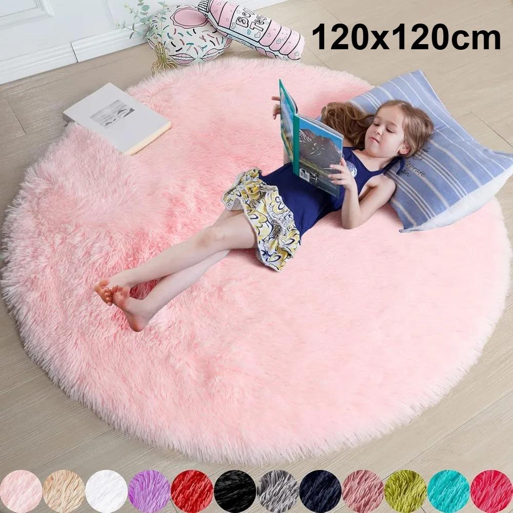 

Living Room Circular Carpet Anti Slip Bedside Mat Dirt Resistant Sofa Coffee Table Mat Suitable Bedrooms Study Room Living Rooms розовый