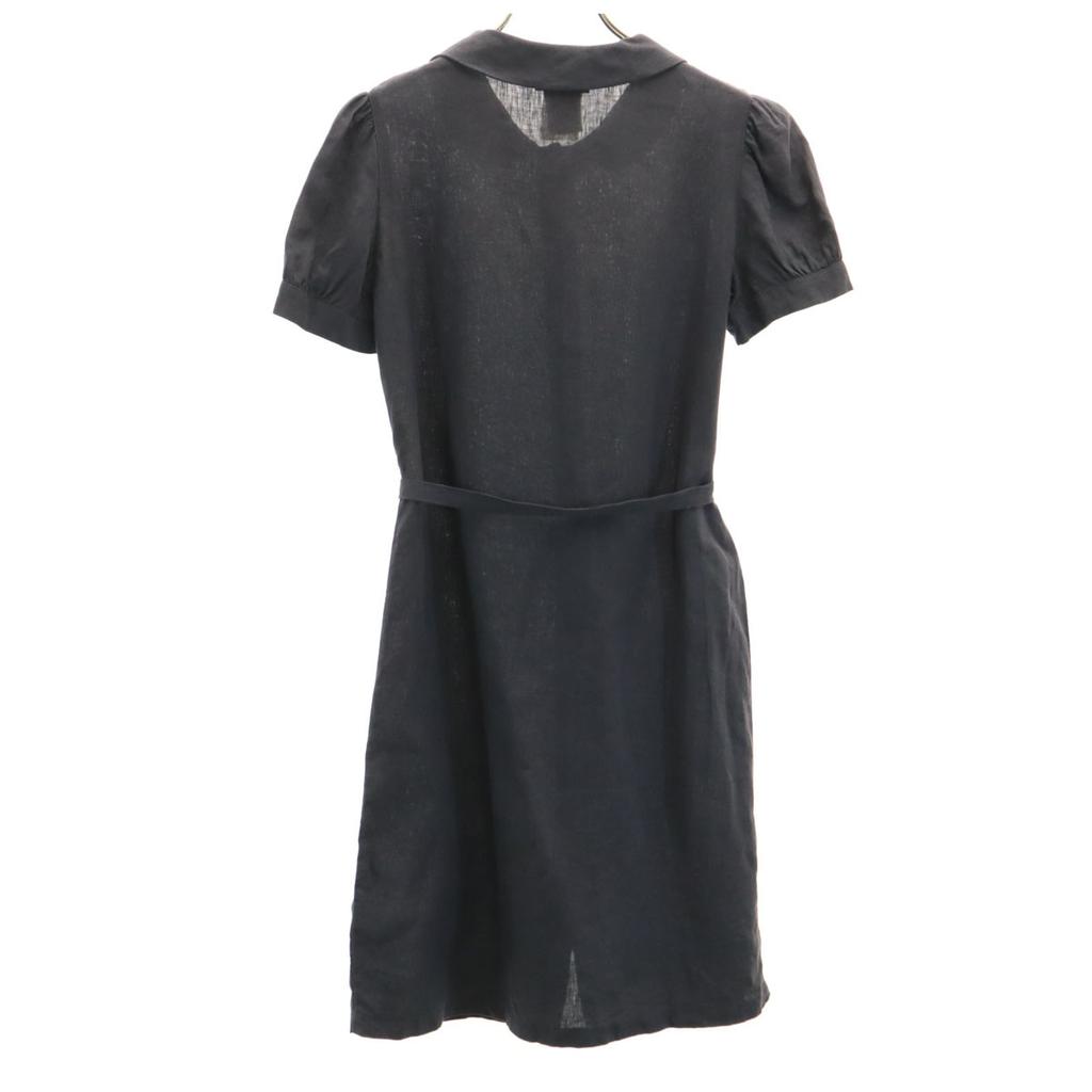 Agnes B. French Linen Short Sleeve Shirt Dress 36 Charcoal Women Used
