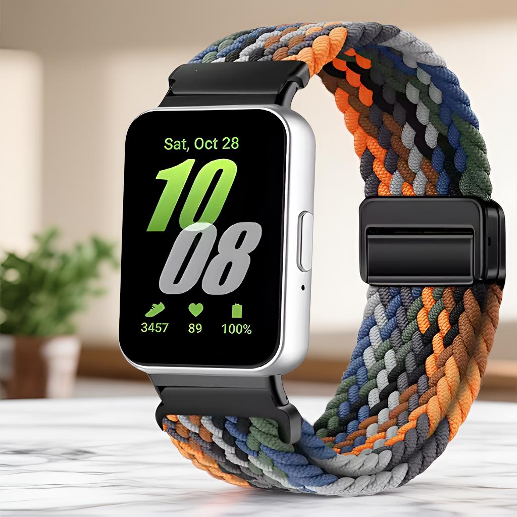 Für Samsung Galaxy Fit 3 Verstellbares Mode Magnetisches Sport Geflochtenes Ersatz-Uhrenarmband Smart Zubehör