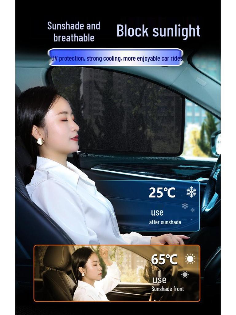 Magnetic Car Window Curtains: Sun Shades & Mosquito Repellent, Heat Insulation, Sun Block, Custom Fit for Specific Models, Free Shipping
