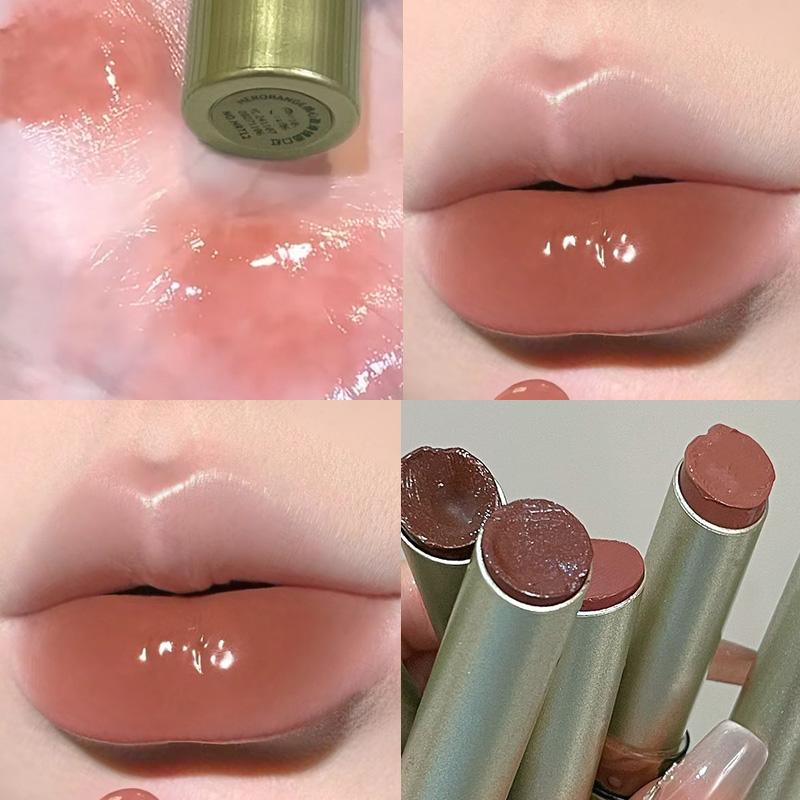 Punk Jelly Lipstick Mirror Lipgloss Chocolate Brown Moisturizing Smoky Lipsticks Non-stick Cup Not Easy To Fade Lip Tint Makeup