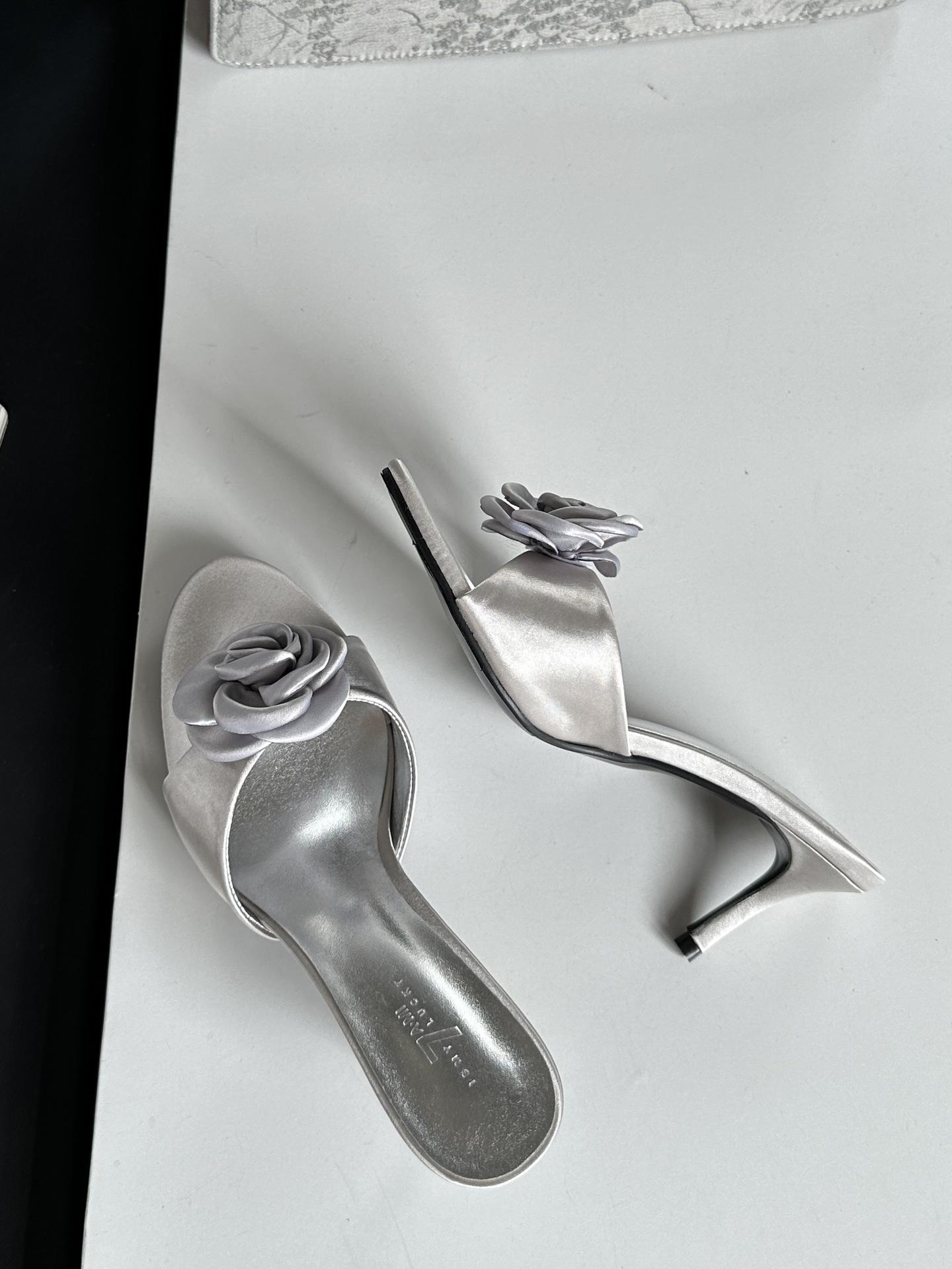 Slippers Spring Round Toe Thin Heel High Heel Elegant French Style Fashion Sexybeautiful Open Toe Women S 35