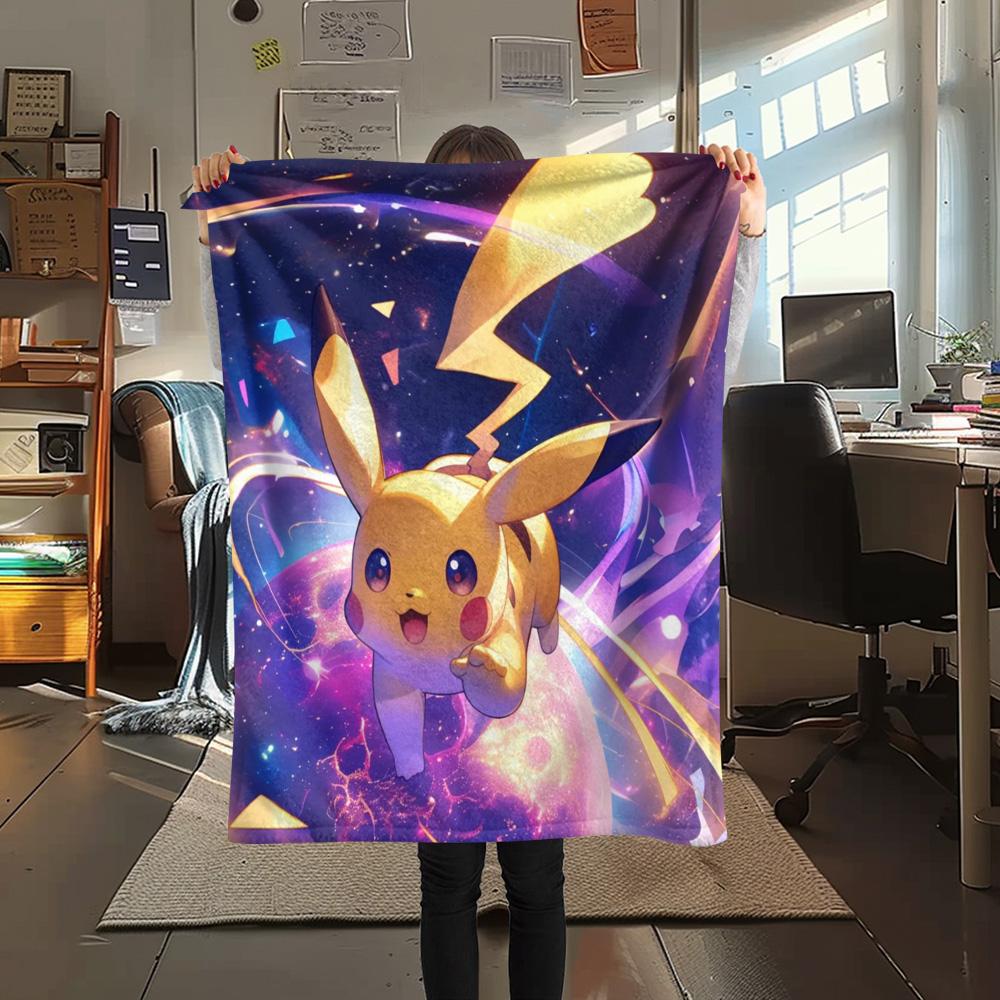 Pikachu  Print Flannel Blanket, High Quality Comfortable for All Seasons, Home Decor, Warmth and Comfort