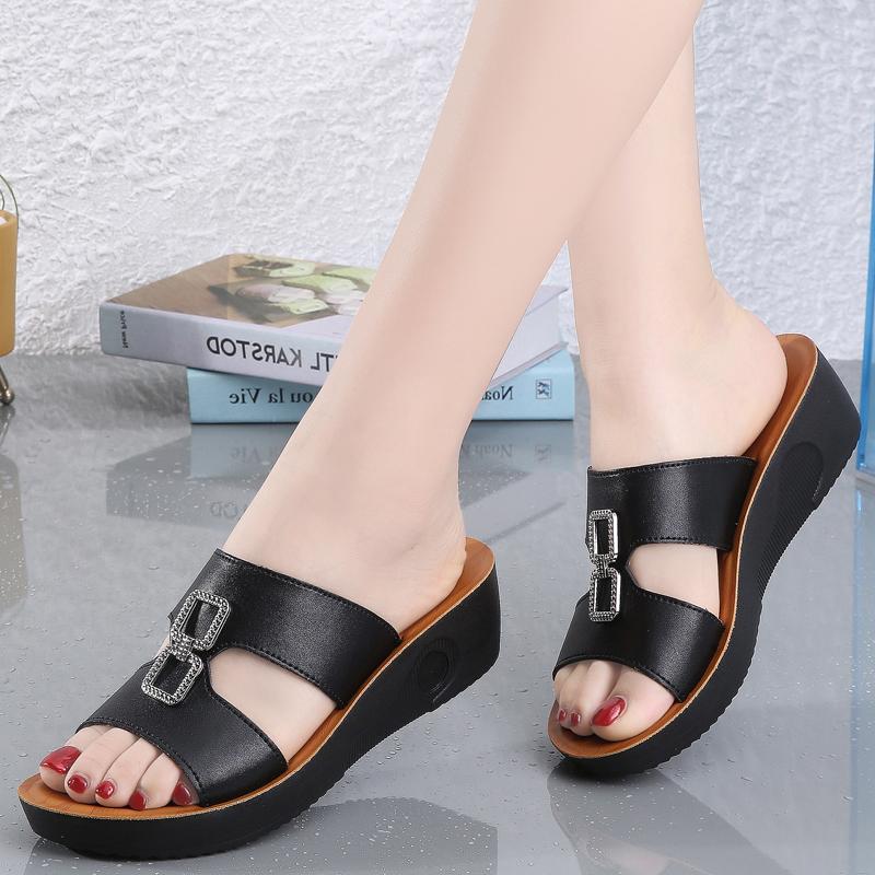Summer Women's Wedge Sandals Premium Orthopedic Open Toe Vintage Anti-slip Leather Casual Platform Retro Shoes