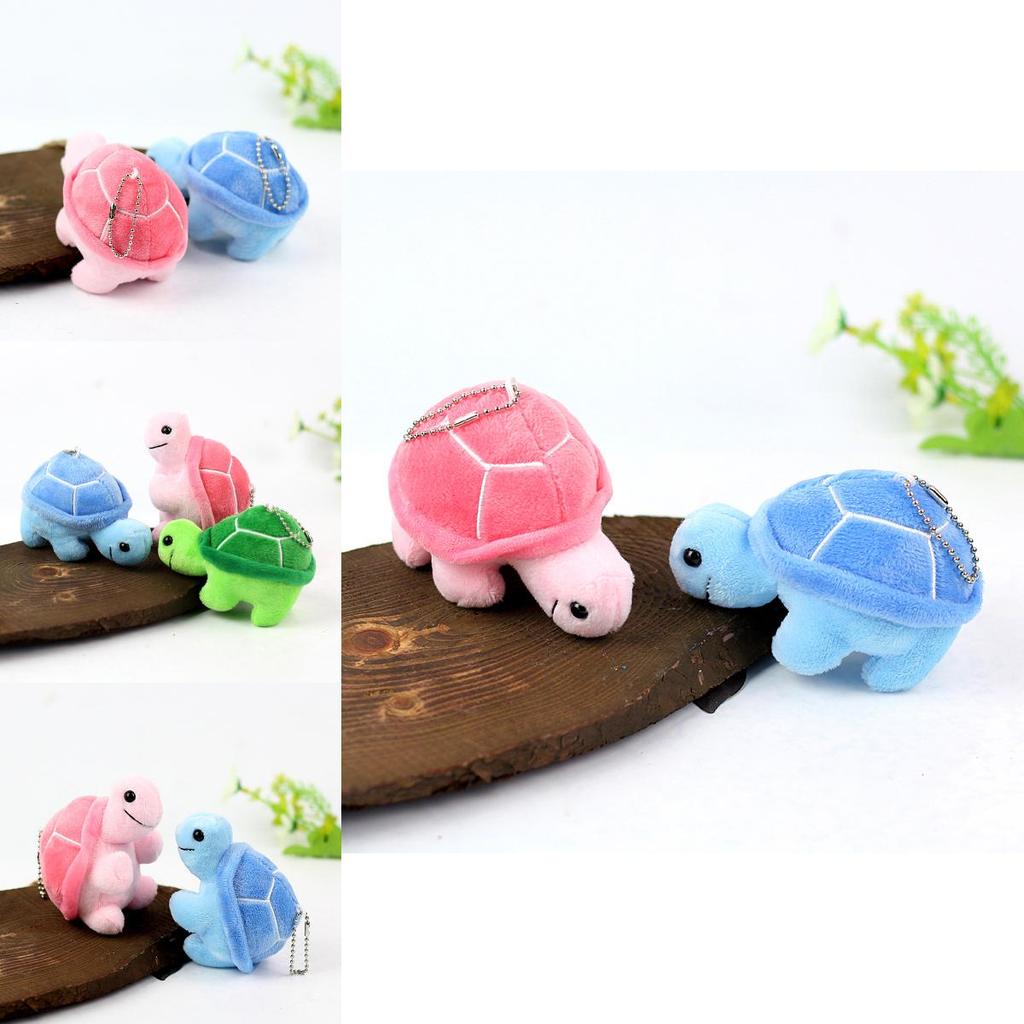 Adorable Plush Turtle Toy Stuffed Animal Soft Short Plush Green Pink Blue 10cm