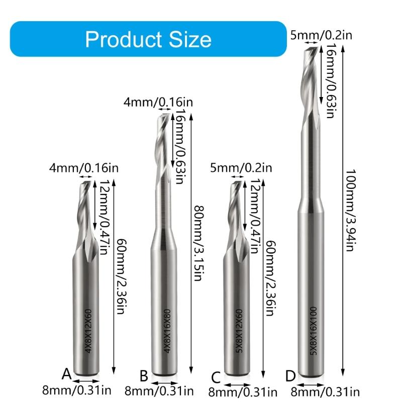Precise Router Bit Single Flute End Mill For Aluminum Cutting With HSS Material In Multiple Size Machining Part