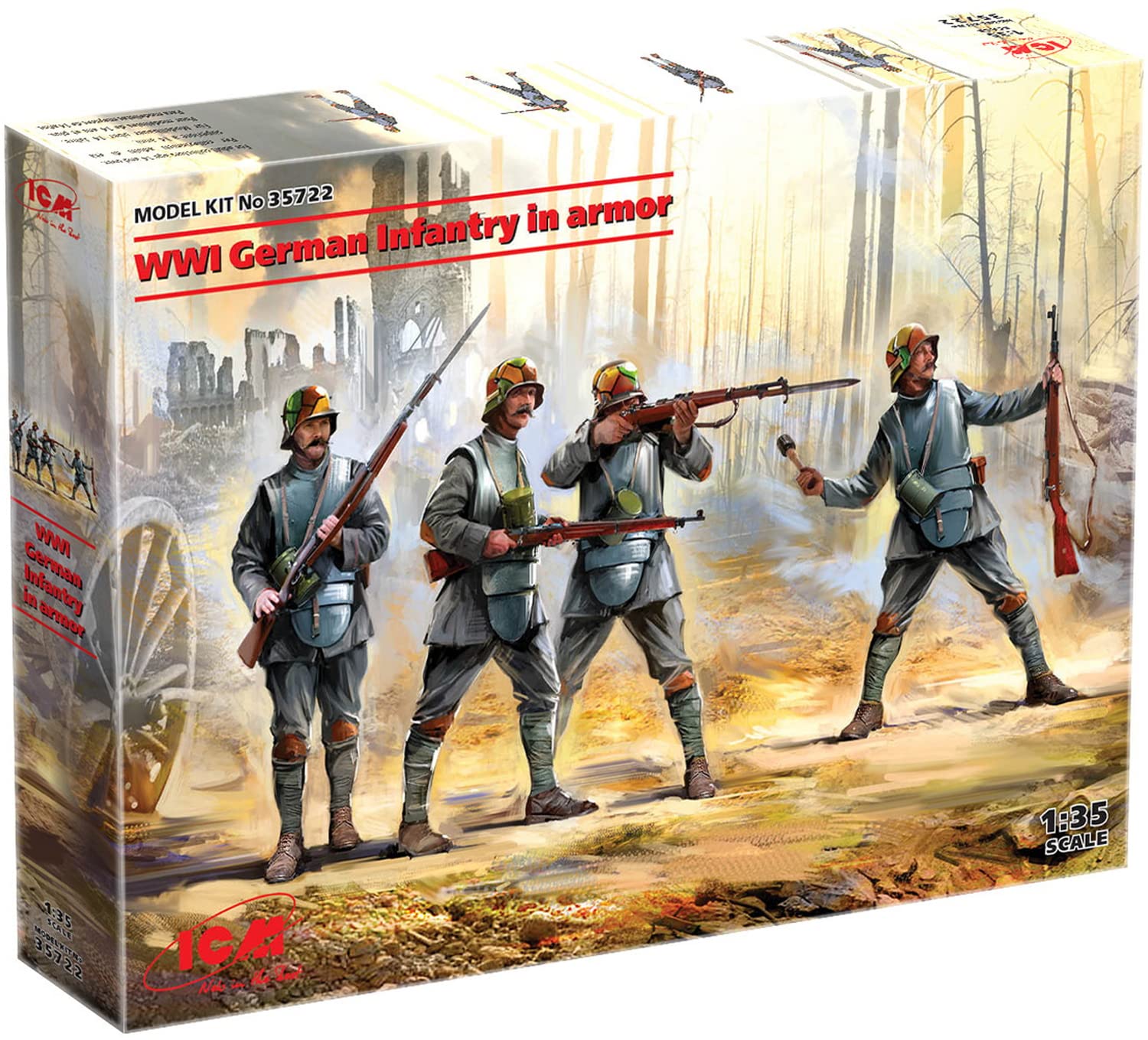 

ICM 1/35 Scale World War I German Armored Infantry Plastic Model Kit 35722