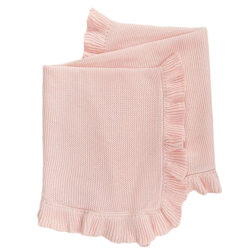 Autumn Winter Blanket Baby Lotus Leaf Edge Blanket Comfortable Cotton Knitted Strollers Cover Children's Bed Throw