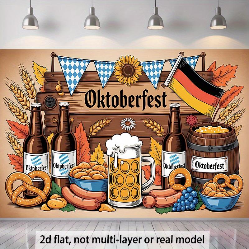 2D-Flachbanner, Illustration zum Thema Oktoberfest, geeignet für Wandhintergründe in Wohnzimmern, Schlafzimmern und Büros