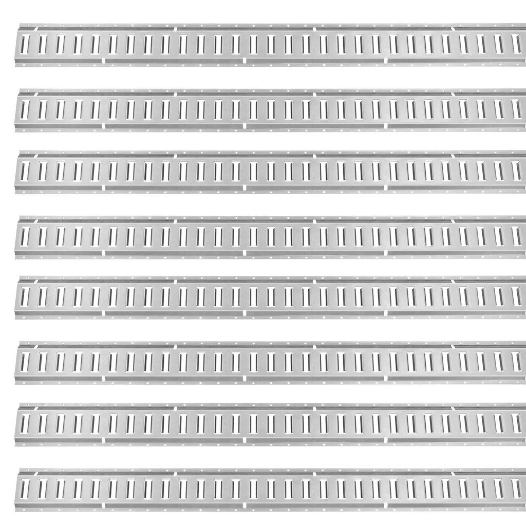 E Track Tie-Down Rail Kit, 34PCS 5FT E-Tracks Set Includes 8 Steel Rails & 2 Single Slot & 8 O Rings & 8 Tie-Offs W/ D-Ring & 8 End Caps, Securing