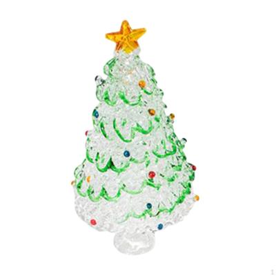 Christmas Tree Figurine Statue Craft Collectible Xmas Decor Sculpture for