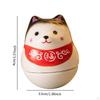 Ceramic Lucky Dog Shiba Inu Figurine Tumbler Doll 1.4x1.4x1.5inch Desktop Ornament