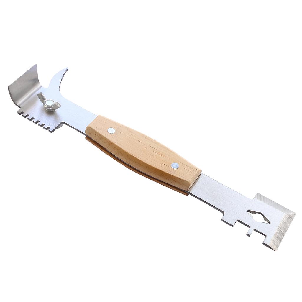 Bee Hive Tool,Multifunctional Beehive Tools,Beehive Scraper Tool with Wooden Handle for Beekeeper