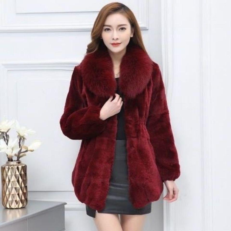 Winter Thick Plush Warm Clothes Big Size 4XL Overcoat Faux Fur Collar Fashion Ladies Coats Furry Female Coats Soft