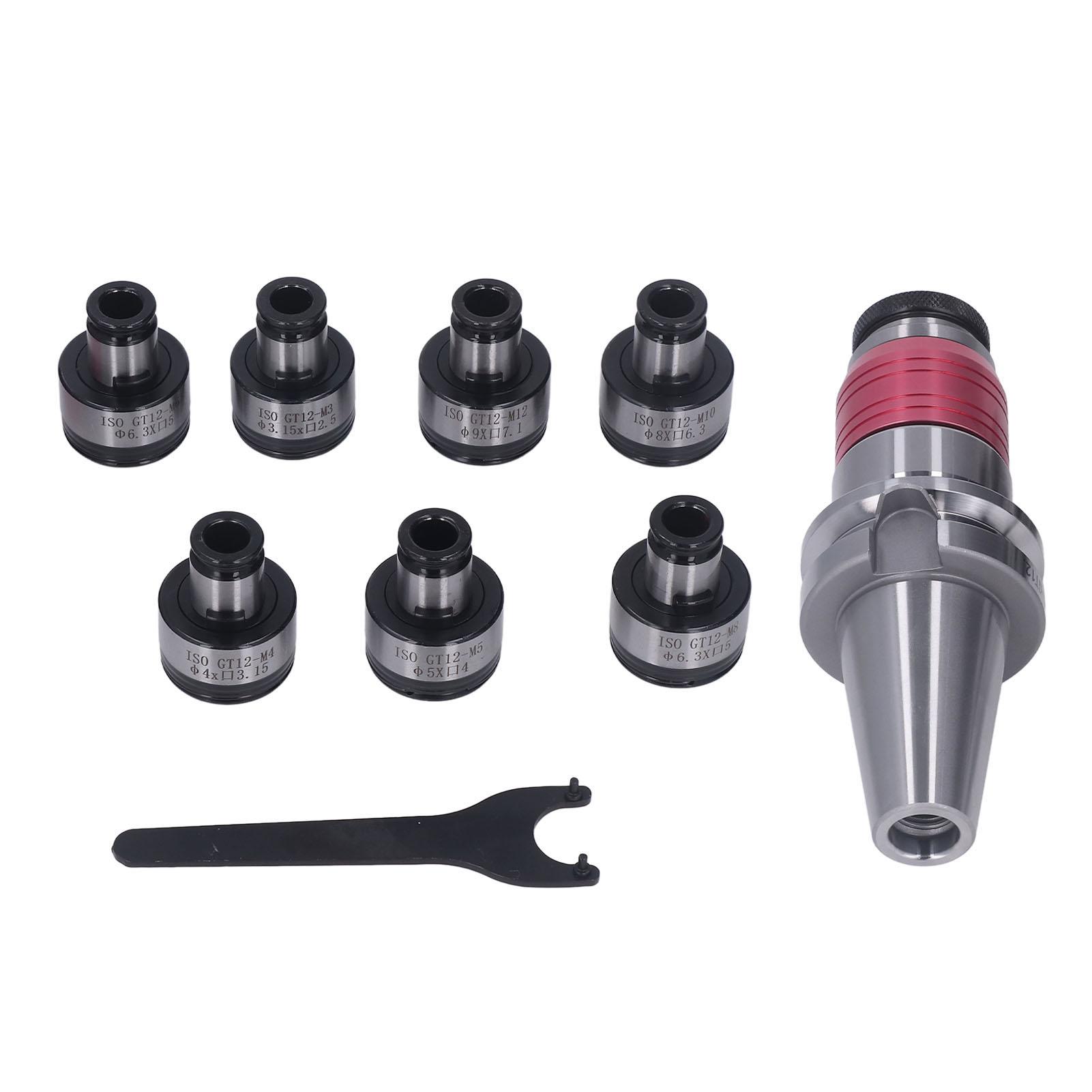 

Набор цанговых патронов для резьбонарезного станка, держатель инструмента, крепление заготовки с 7 цангами, комплект патронов с ЧПУ BT40 GT12