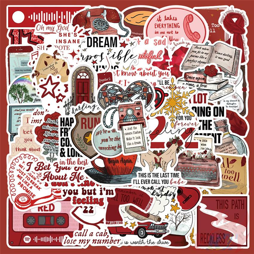 

50 шт./компл. наклейки RED Series 01 водонепроницаемые DIY модные наклейки-каракули