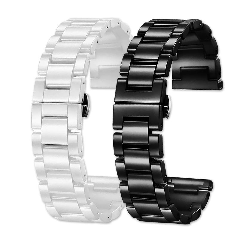 18mm 20mm 22mm pánský dámský módní řemínek pro chytré hodinky Samsung Huawei GT5 GT4 4PRO 3 GT3 3PRO GT GT2 keramický ocelový řemínek
