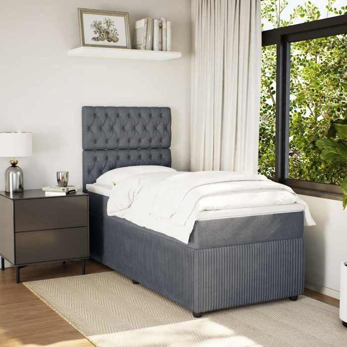 Maison Exclusive - Bettlattenrost mit Matratze Dunkelgrau 100x200 cm