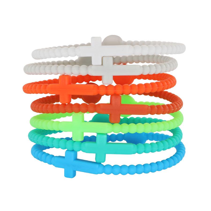Hot-Selling Silicone Macaron Cross Bracelet for Kids & Adults